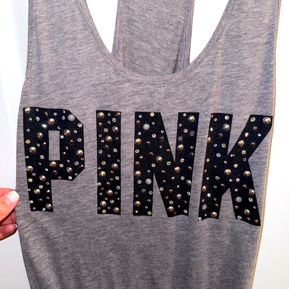 Victorias Secret Pink Tank Top w/Jewels and Sparkles